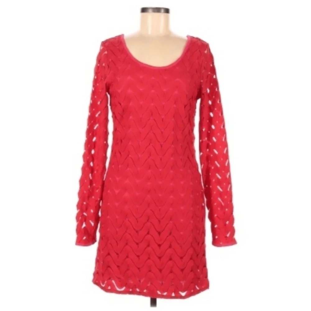 Free People Wild Thing red crochet wavy dress m